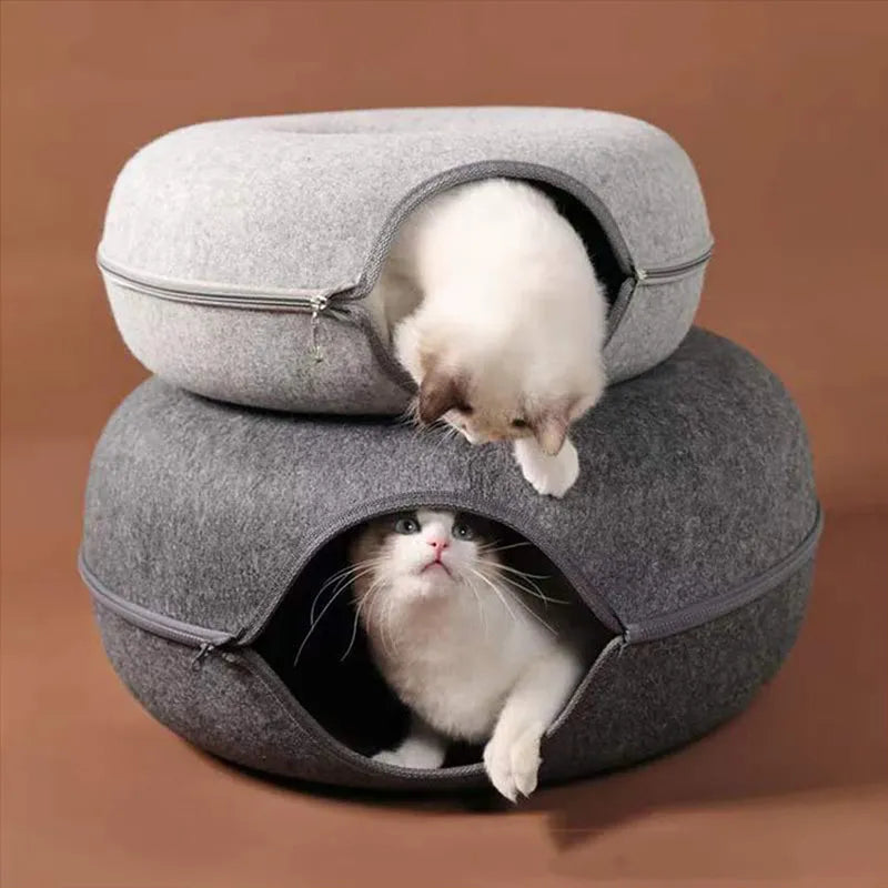Túnel Redondo para Gatos - Juguete Interactivo tipo Donut
