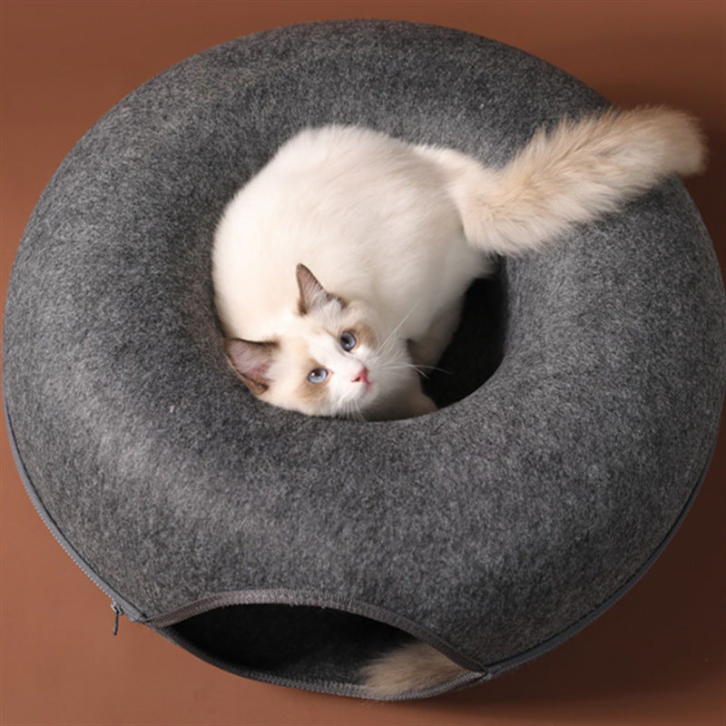 Túnel Redondo para Gatos - Juguete Interactivo tipo Donut