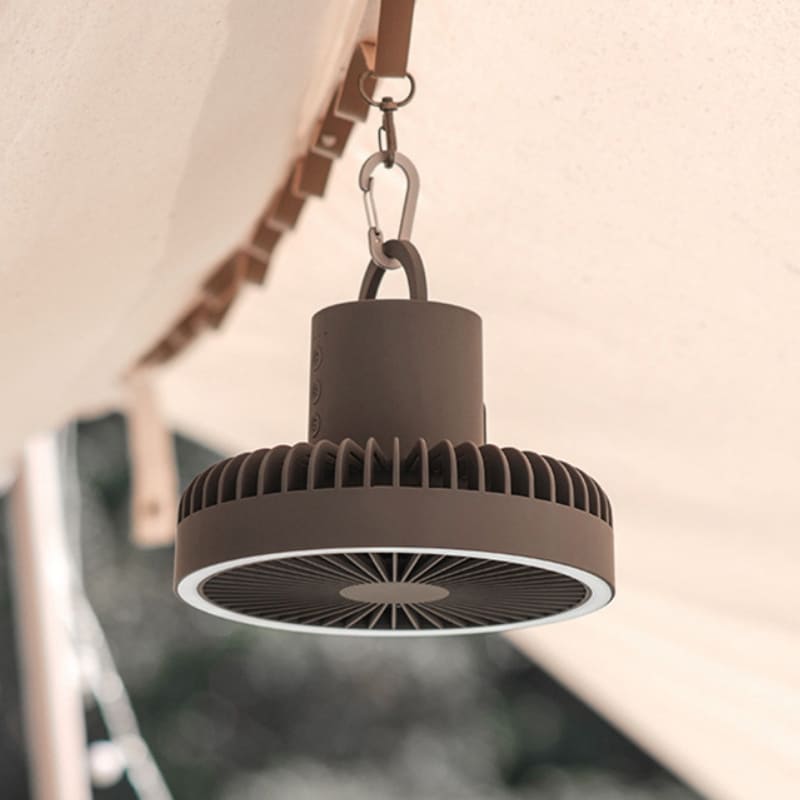 Ventilador Portátil Turbo para Camping com Tripé e Luz LED Recarregável