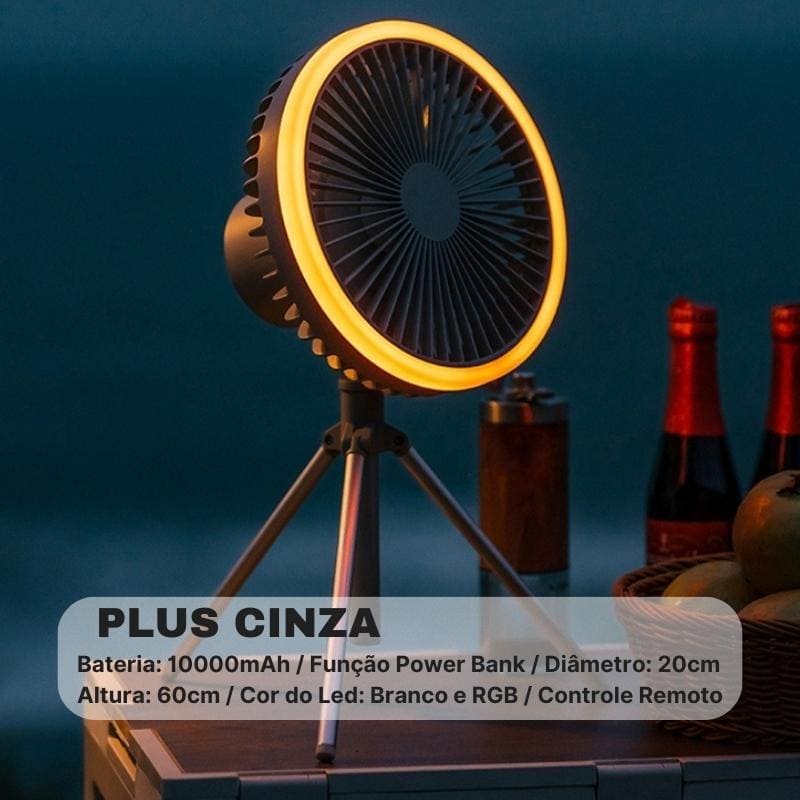 Ventilador de Coluna Portátil Recarregável de Mesa - Ventilador Elétrico para Escritório e Casa