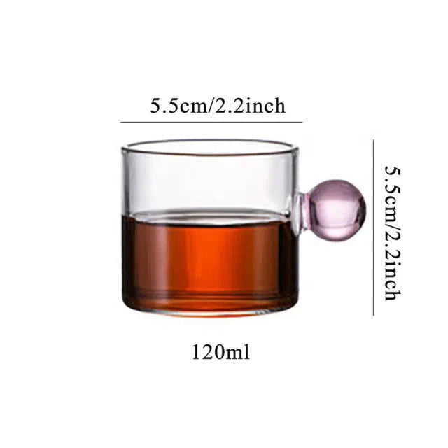 Xícara de Cerâmica com Alça de Bola - 120ml para Café ou Chá