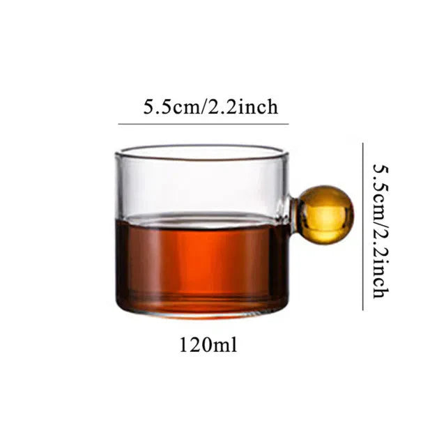 Xícara de Cerâmica com Alça de Bola - 120ml para Café ou Chá