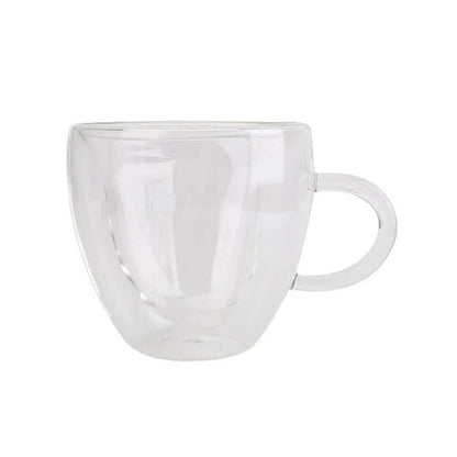 Xícara de Vidro Duplo em Formato de Coração - Capacidade 180ml ou 240ml