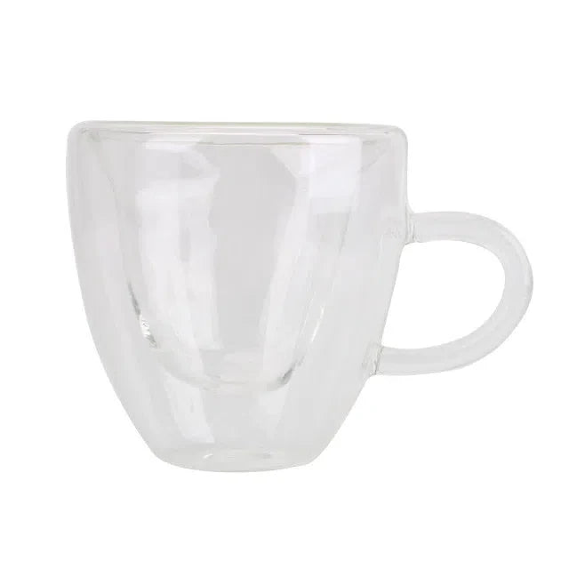 Xícara de Vidro Duplo em Formato de Coração - Capacidade 180ml ou 240ml