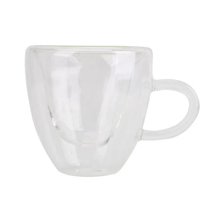Xícara de Vidro Duplo em Formato de Coração - Capacidade 180ml ou 240ml