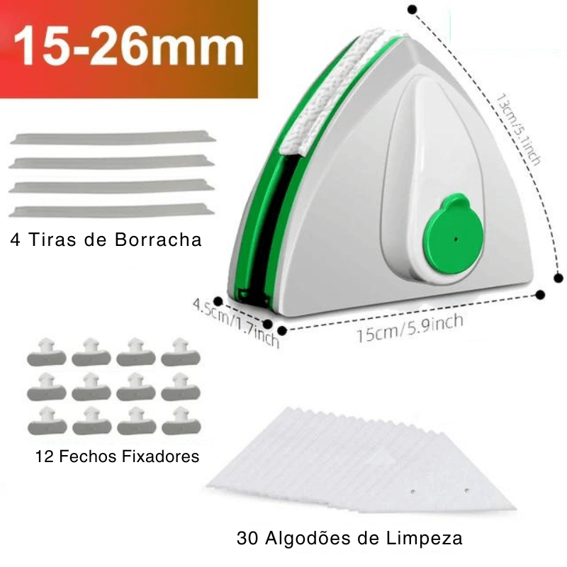 Limpador de Vidros Vidraça Magnético - GlassClean