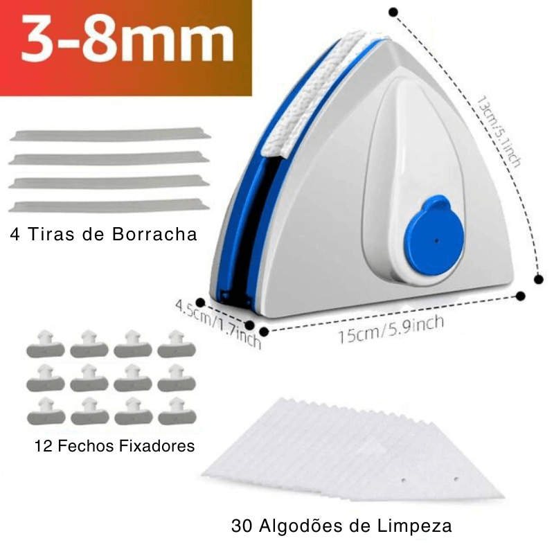 Limpador de Vidros Vidraça Magnético - GlassClean
