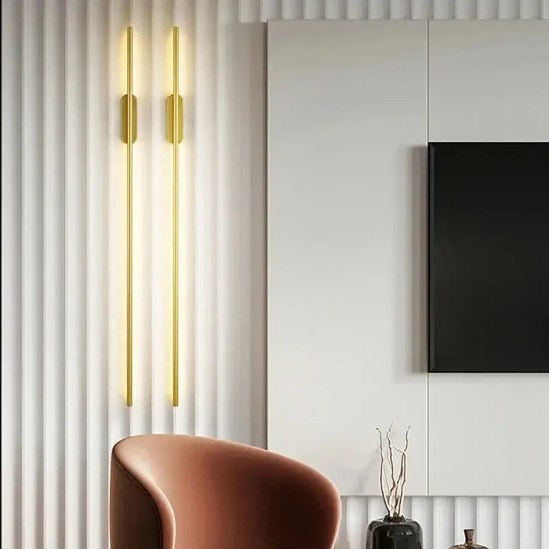 Arandela de Parede Interna em Cobre com LED para Sala e Quarto - Iluminação Elegante