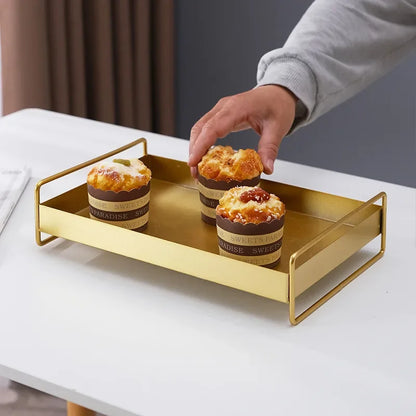 Bandeja Metálica com Tampa para Snacks, Joias e Decoração - Ideal para Organização e Armazenamento