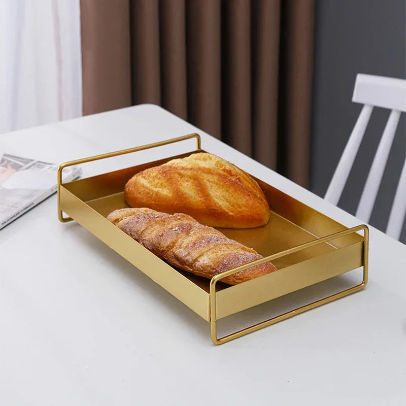 Bandeja Metálica com Tampa para Snacks, Joias e Decoração - Ideal para Organização e Armazenamento