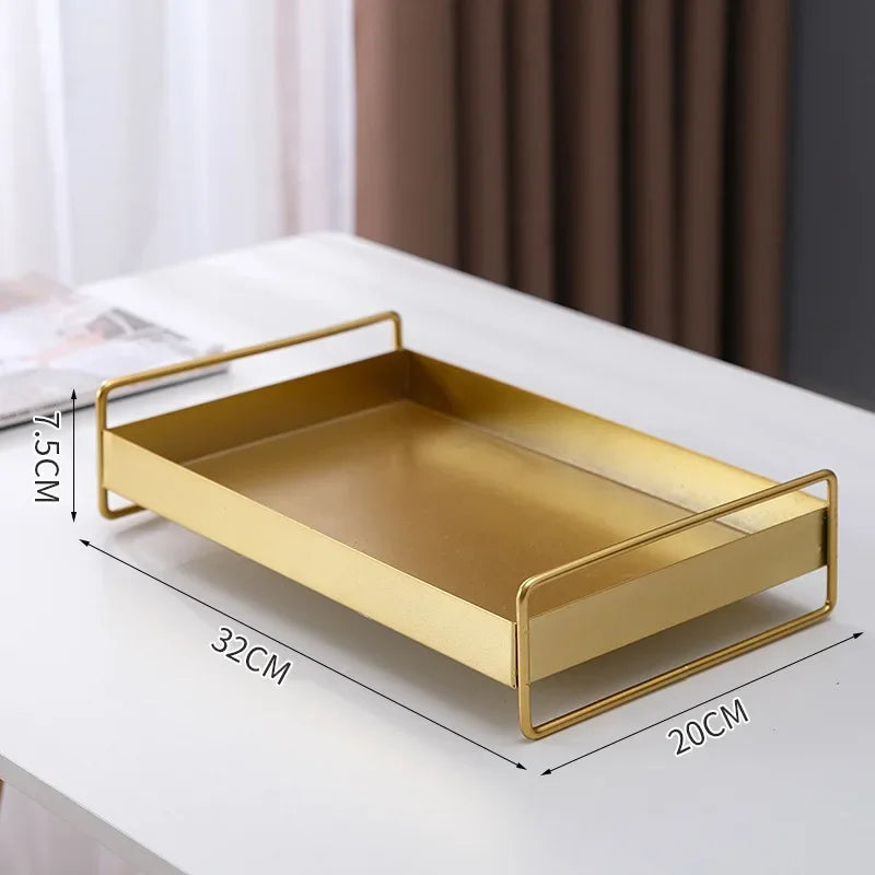 Bandeja Metálica com Tampa para Snacks, Joias e Decoração - Ideal para Organização e Armazenamento
