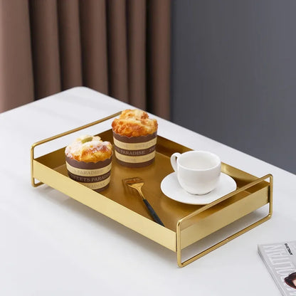 Bandeja Metálica com Tampa para Snacks, Joias e Decoração - Ideal para Organização e Armazenamento