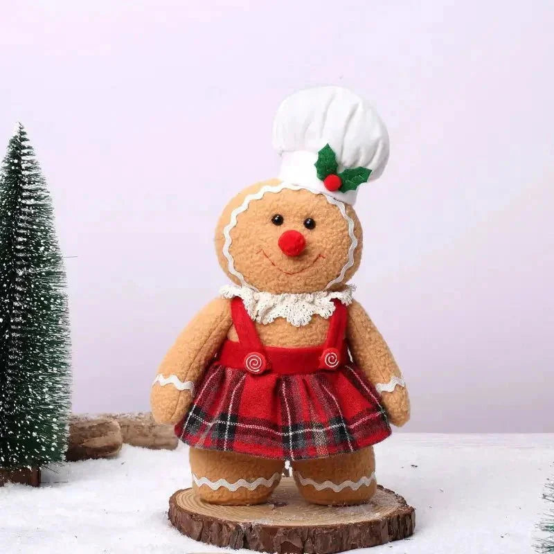Boneco de Pelúcia Biscoito Natalino para Decoração de Natal Infantil