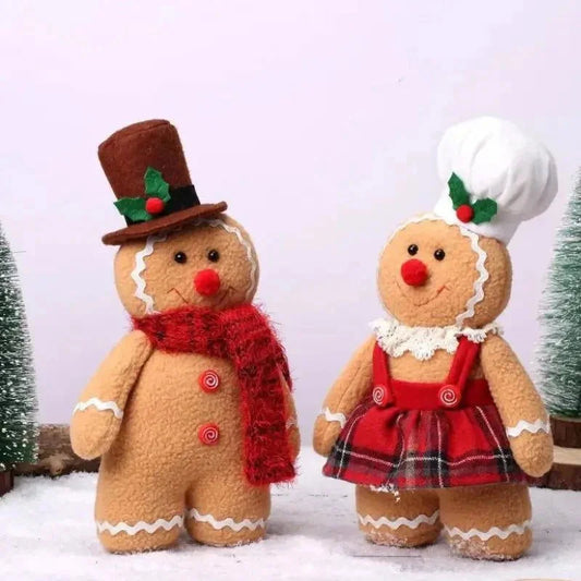 Boneco de Pelúcia Biscoito Natalino para Decoração de Natal Infantil