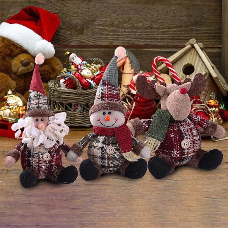 Boneco de Pelúcia Natalino para Decoração de Festa e Ambiente