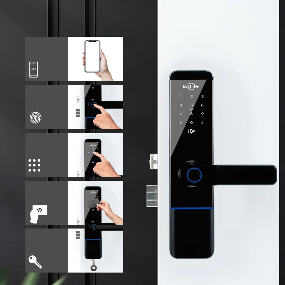 Fechadura Digital Biométrica Wi-Fi com Senha e Tag