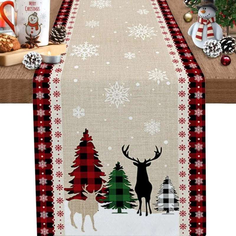 Caminho de Mesa Natalino em Algodão para Decoração Festiva