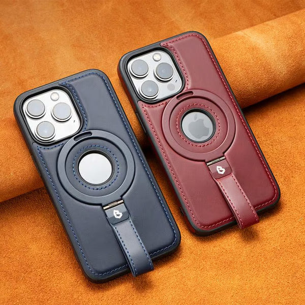 Capa de Couro para iPhone com Cordão e Compatibilidade com Carregamento MagSafe