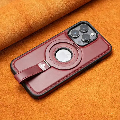 Capa de Couro para iPhone com Cordão e Compatibilidade com Carregamento MagSafe