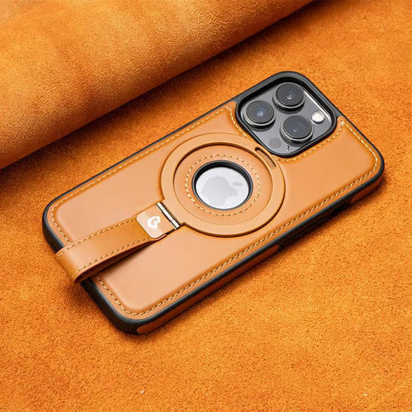 Capa de Couro para iPhone com Cordão e Compatibilidade com Carregamento MagSafe