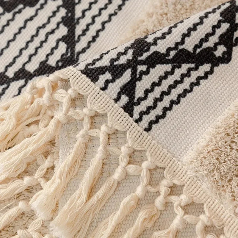 Capa de Sofá Boho em Algodão e Linho com Design 3D