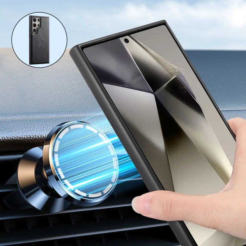 Capa para Samsung com Carteira em Couro Premium