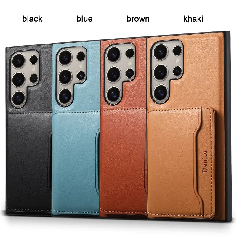 Capa para Samsung com Carteira em Couro Premium