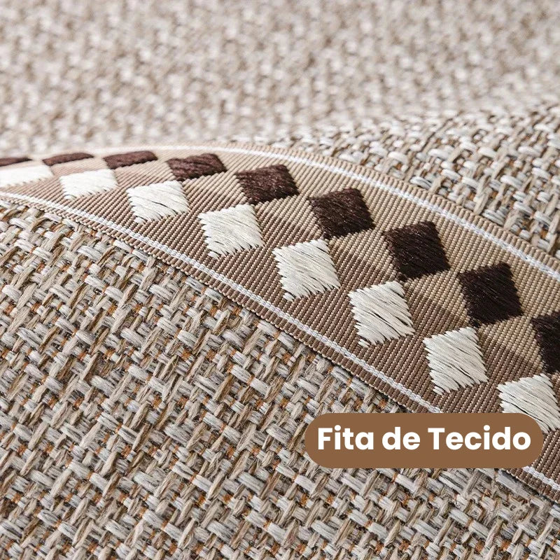 Capa para Sofá Antiderrapante de Algodão e Linho Design Minimalista Cáqui