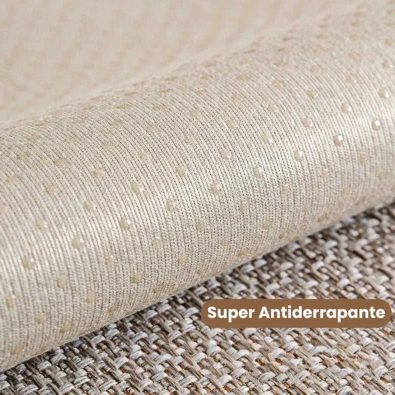 Capa para Sofá Antiderrapante de Algodão e Linho Design Minimalista Cáqui