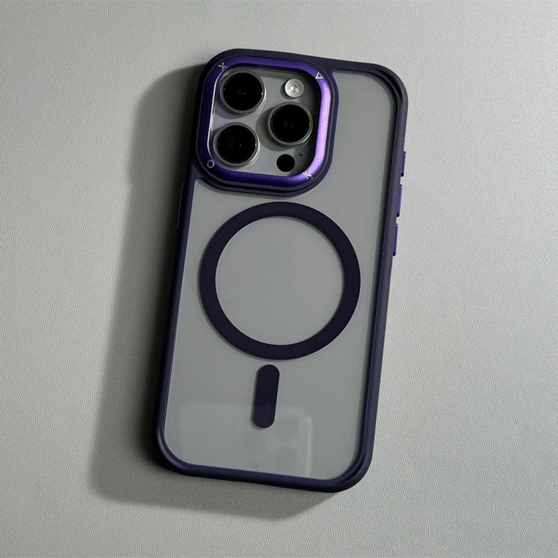 Capa Transparente Minimalista para iPhone com Carregamento MagSafe