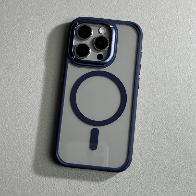 Capa Transparente Minimalista para iPhone com Carregamento MagSafe
