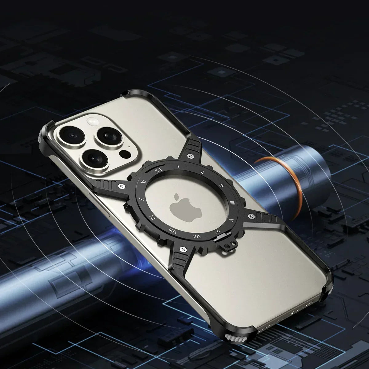 Capinha de Metal para iPhone com Suporte 360º - Proteção e Versatilidade