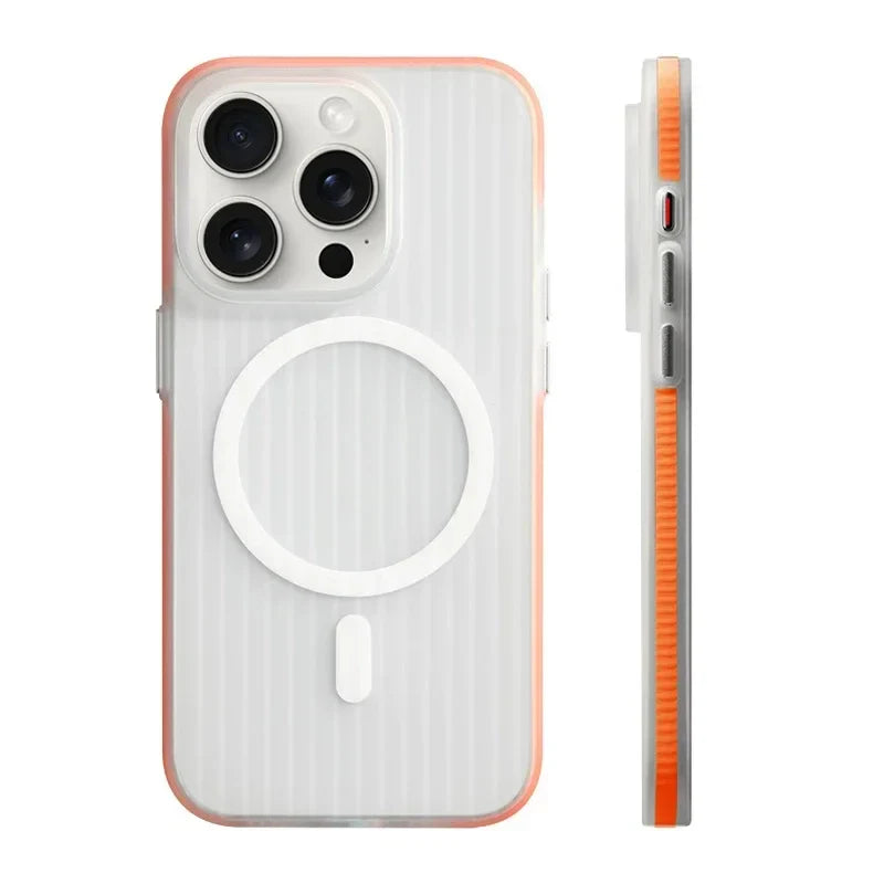 Capinha Geométrica 3D para iPhone com Carregamento MagSafe