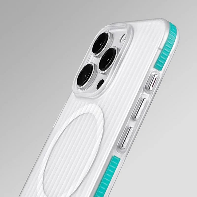 Capinha Geométrica 3D para iPhone com Carregamento MagSafe