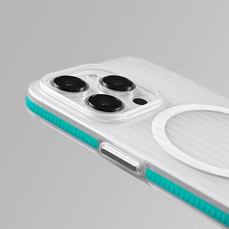 Capinha Geométrica 3D para iPhone com Carregamento MagSafe