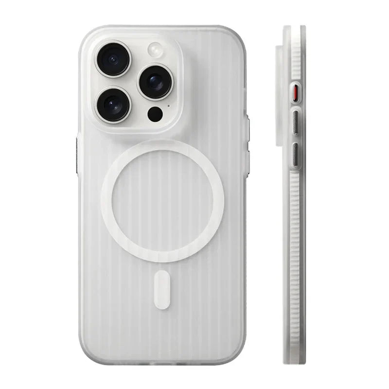 Capinha Geométrica 3D para iPhone com Carregamento MagSafe