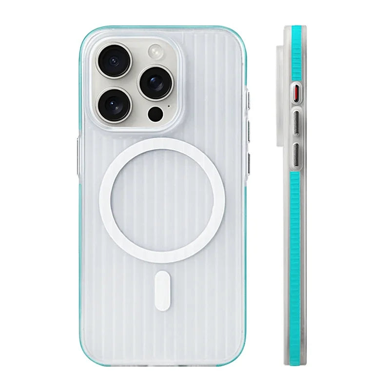 Capinha Geométrica 3D para iPhone com Carregamento MagSafe