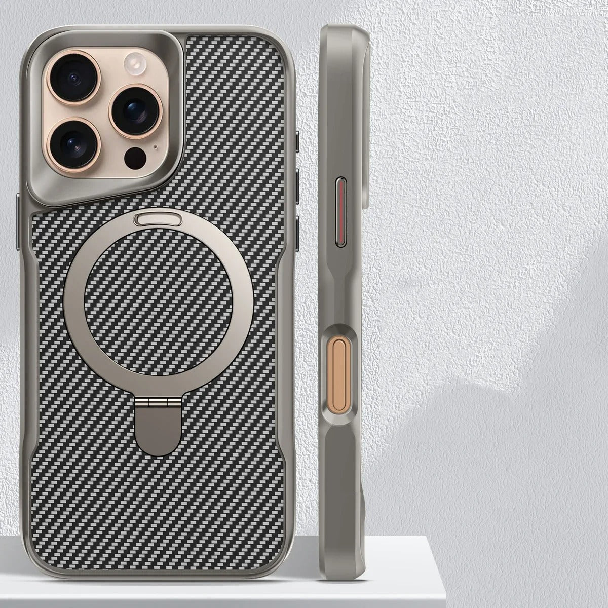 Capinha Minimalista para iPhone em Carbono com Carregamento MagSafe