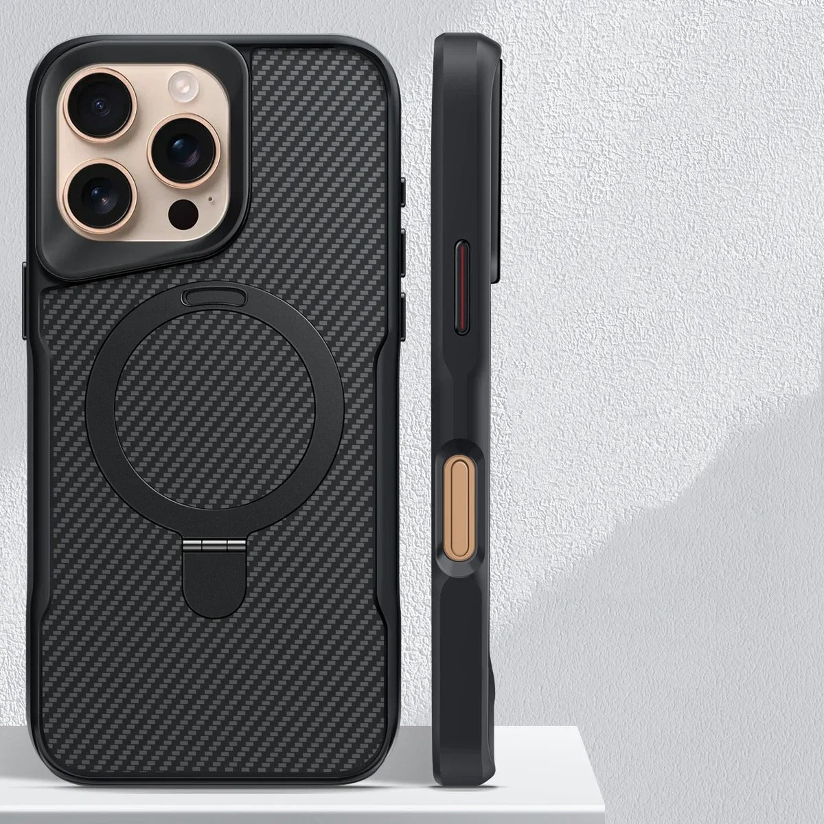 Capinha Minimalista para iPhone em Carbono com Carregamento MagSafe