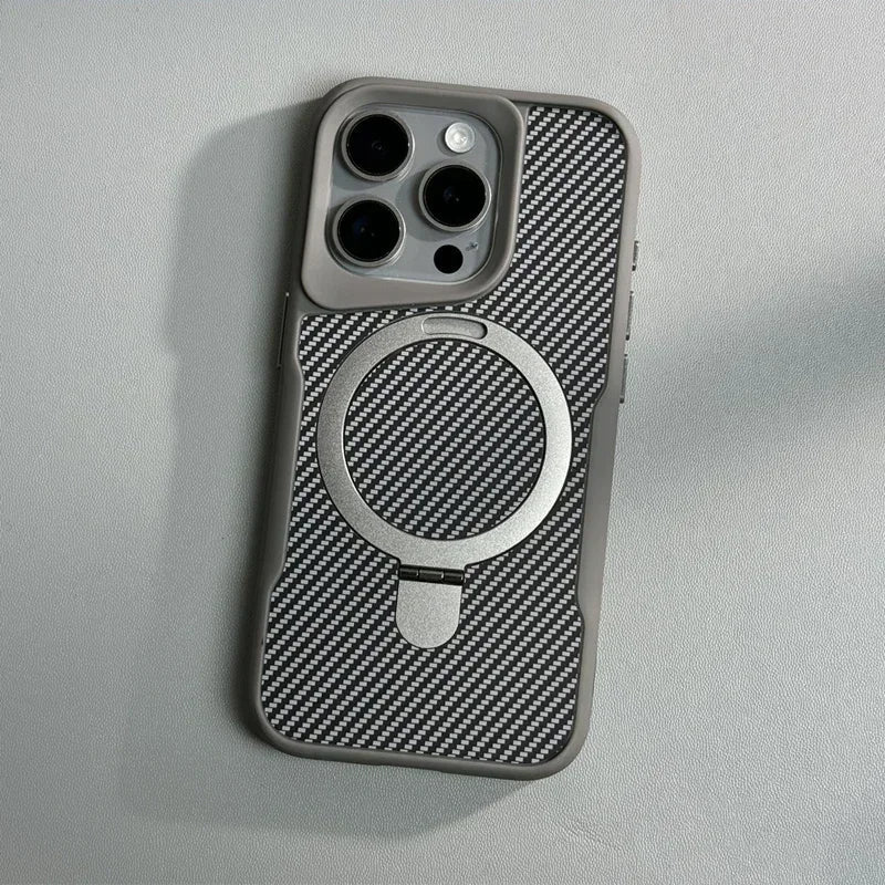 Capinha Minimalista para iPhone em Carbono com Carregamento MagSafe