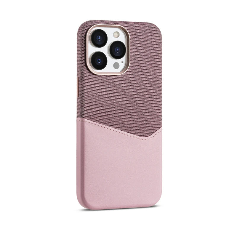 Capinha Minimalista para iPhone em Tecido e Couro