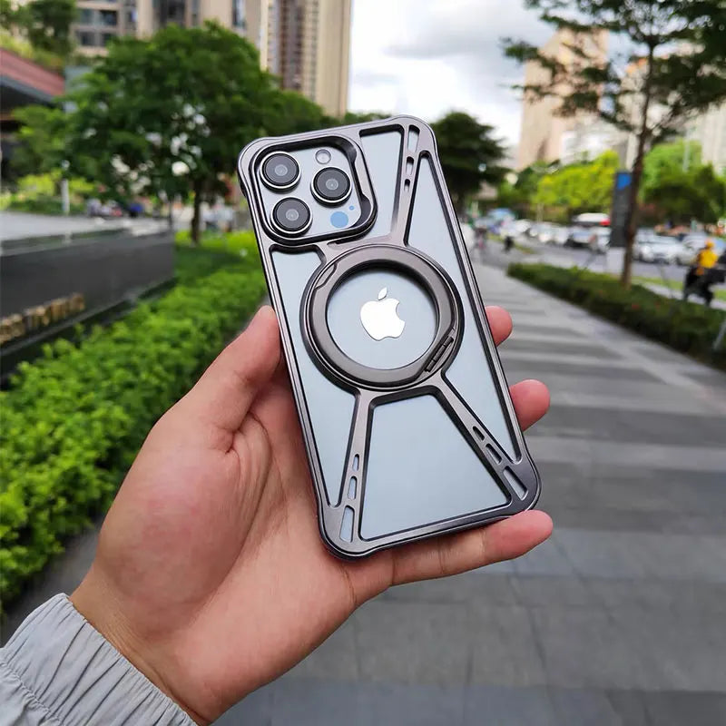 Capinha para iPhone com alta proteção em metal e compatibilidade MagSafe
