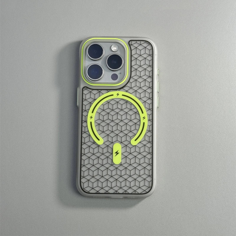 Capinha para iPhone com Design Geométrico Minimalista e Compatibilidade MagSafe