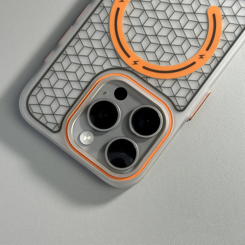 Capinha para iPhone com Design Geométrico Minimalista e Compatibilidade MagSafe