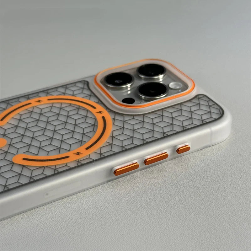 Capinha para iPhone com Design Geométrico Minimalista e Compatibilidade MagSafe