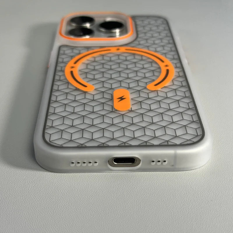 Capinha para iPhone com Design Geométrico Minimalista e Compatibilidade MagSafe