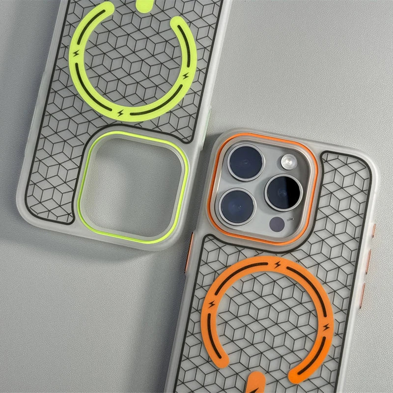 Capinha para iPhone com Design Geométrico Minimalista e Compatibilidade MagSafe