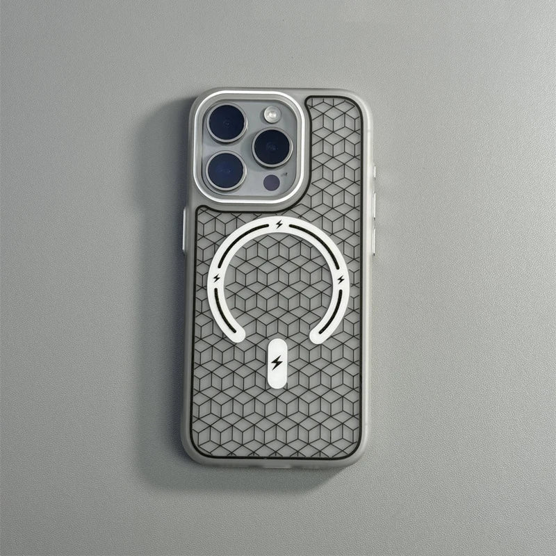 Capinha para iPhone com Design Geométrico Minimalista e Compatibilidade MagSafe