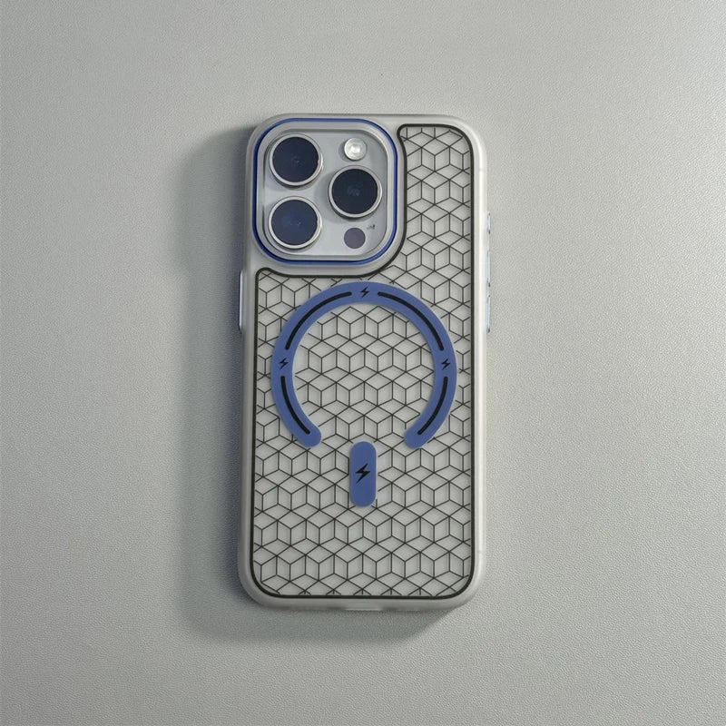 Capinha para iPhone com Design Geométrico Minimalista e Compatibilidade MagSafe