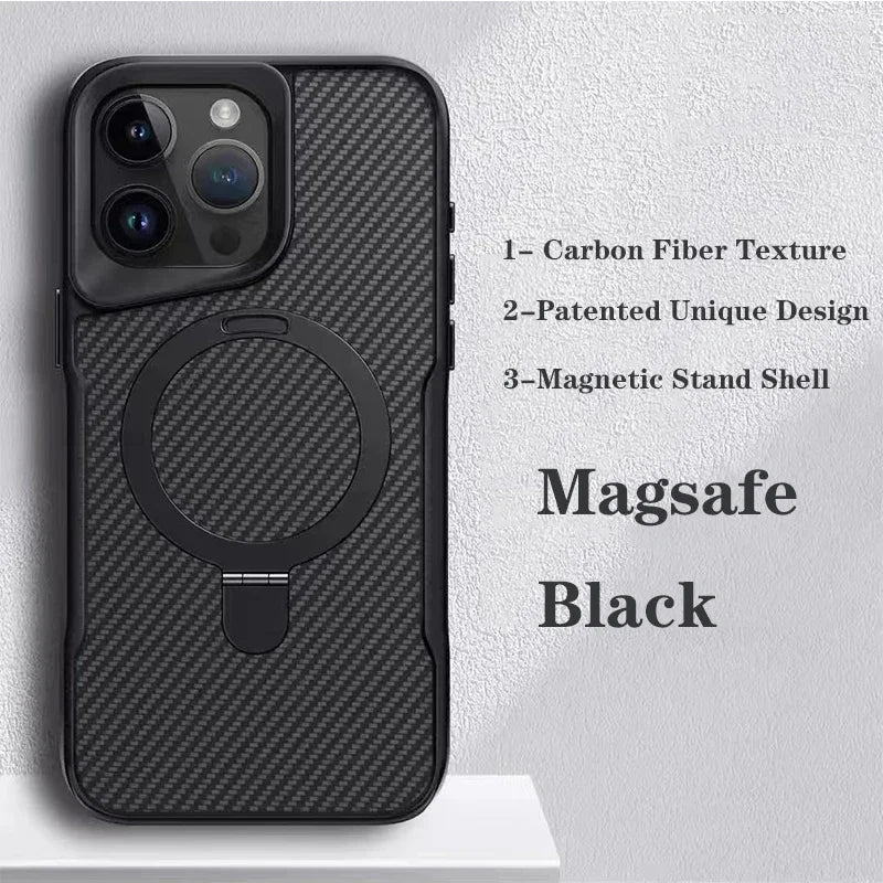 Capinha para iPhone de Carbono Nano com Suporte a Carregamento MagSafe